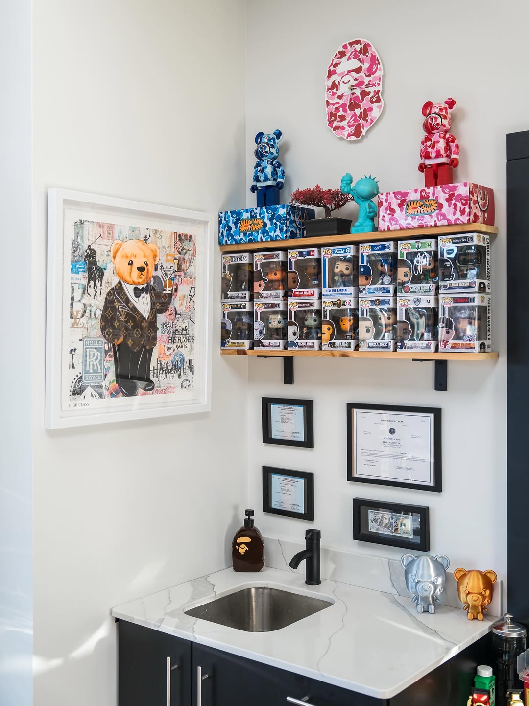 The studio wall