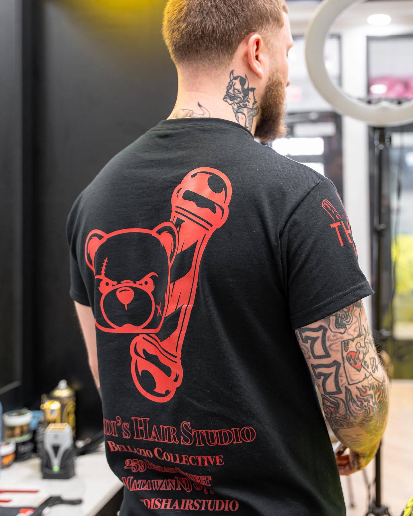 Red/Black Tee, black body with red bear mark